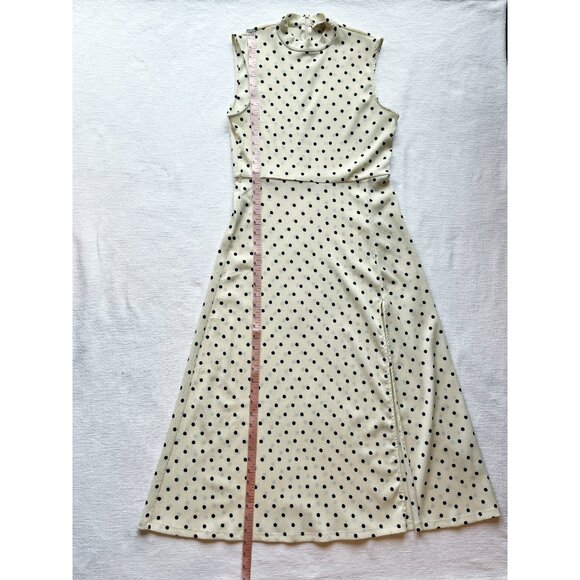 H&M Polka Dot Mock-Neck Sleeveless Midi Dress, Medium - Picture 11 of 12